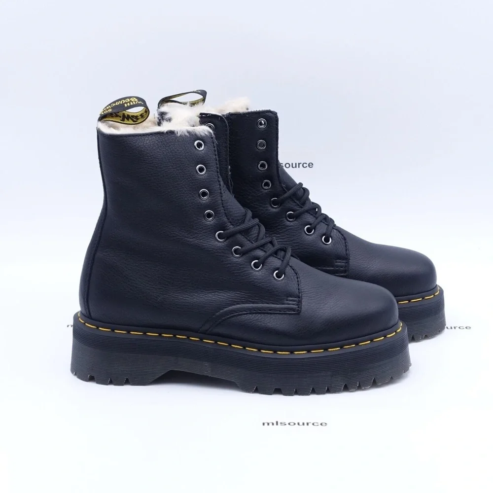 NEW Dr. Martens Women's Jadon Faux Fur Lined 8 Eye Platform Water Resistant Boot - Picture 3 of 12
